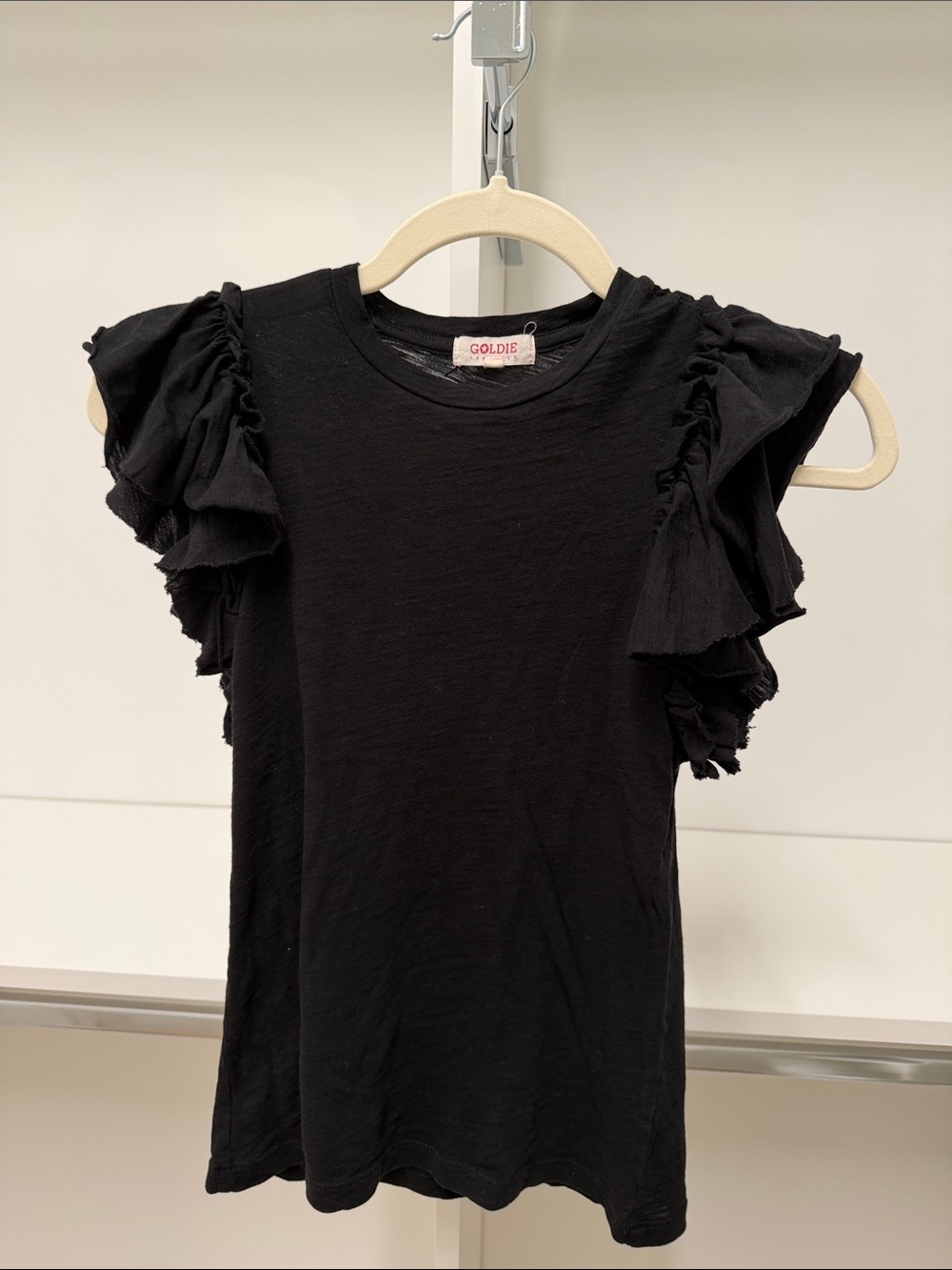 Goldie Black Layered Flutter Sleeve black t shirt. Size XS. Great condition.